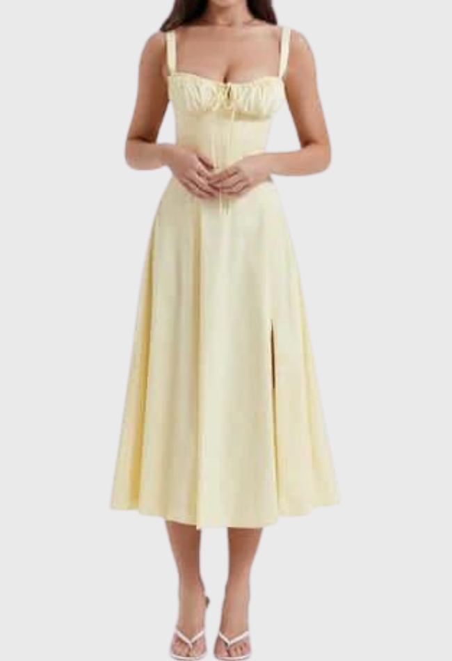 Carmea™ Floral Bustier Dress with Waist Shaping
