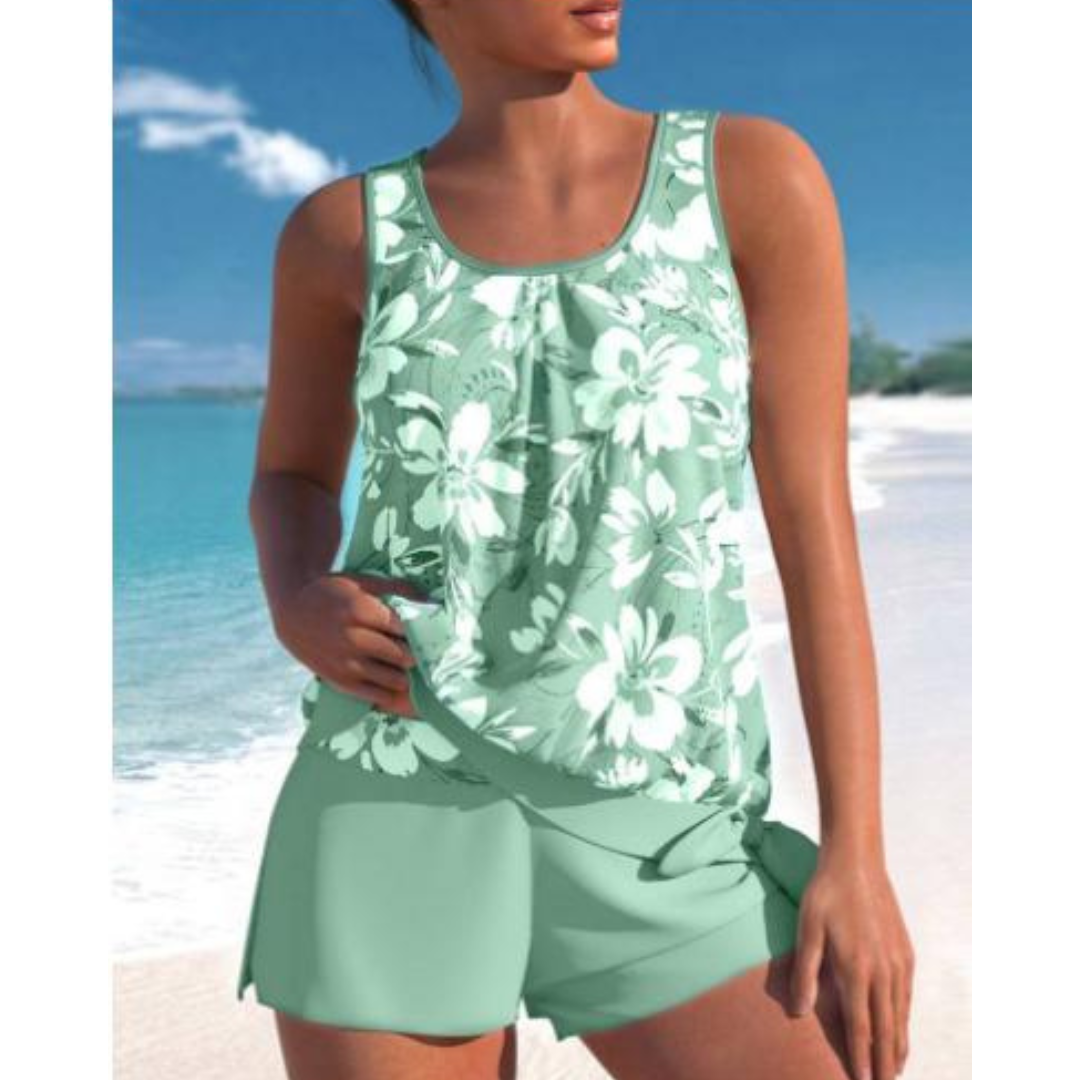 Valenzora | 2-Piece Tankini Set Floral Pattern Women's Swimwear