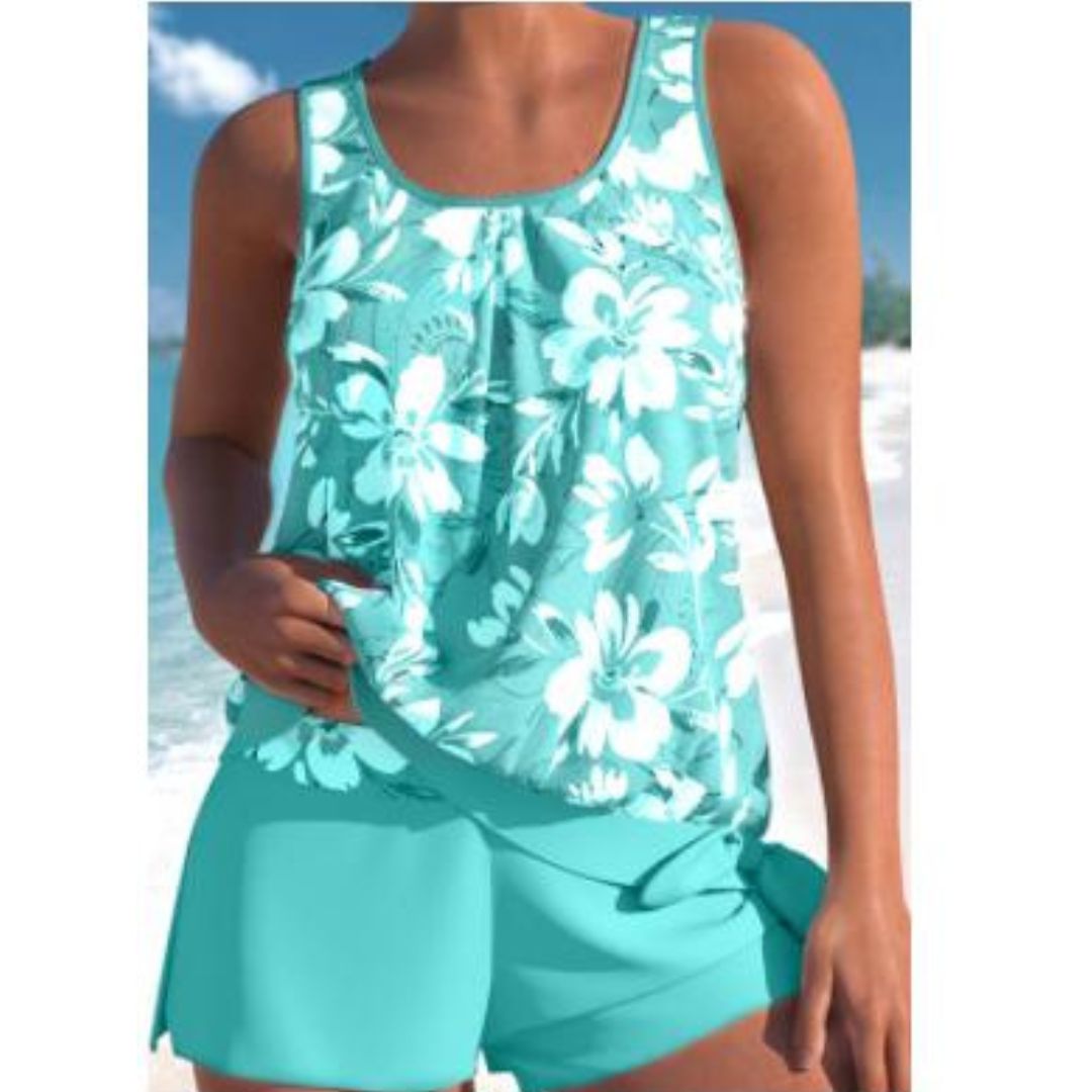 Valenzora | 2-Piece Tankini Set Floral Pattern Women's Swimwear