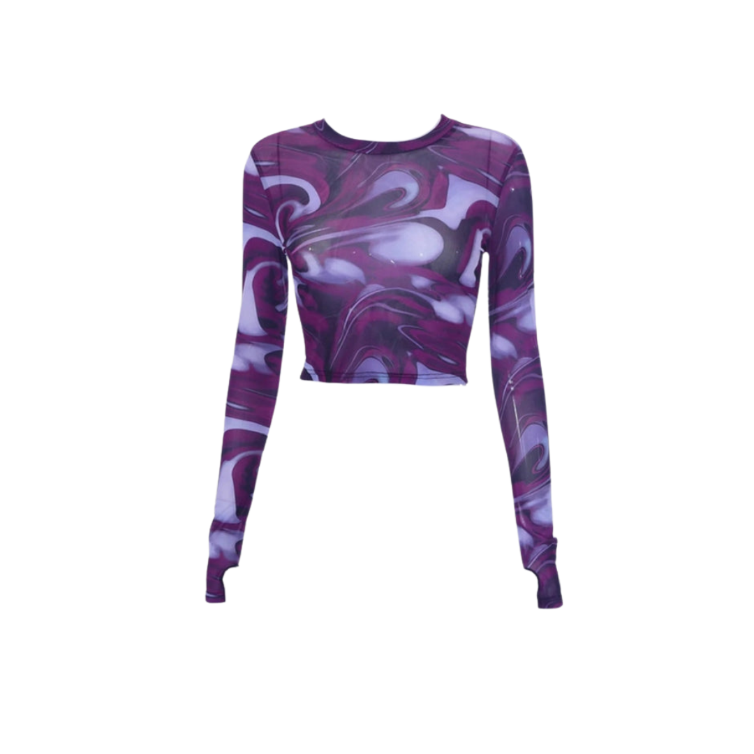 Valenzora Top - Vintage - Transparent Mesh Shirt