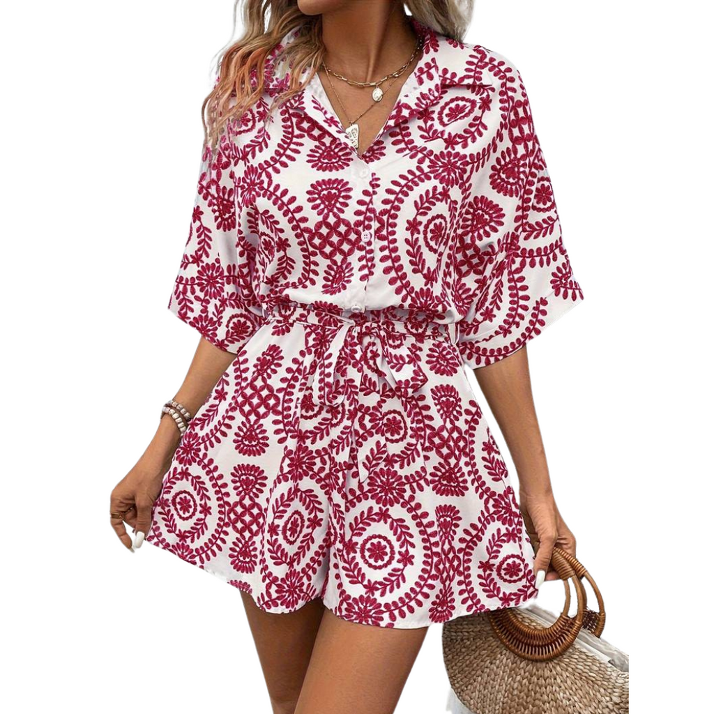 Valenzora Jumpsuit - Vintage - Short sleeves with belt