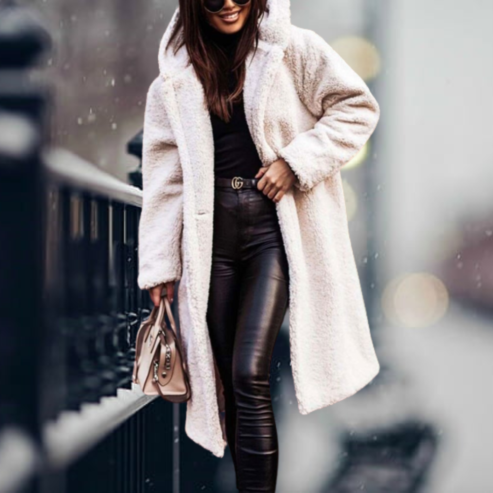 Valenzora - The coziest elegance faux fur hooded jacket