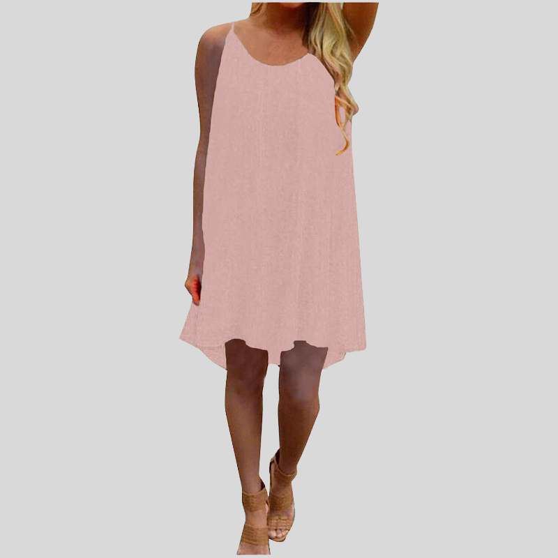 Valenzora | Sleeveless summer dress with spaghetti straps. Light and airy. Casual cut.