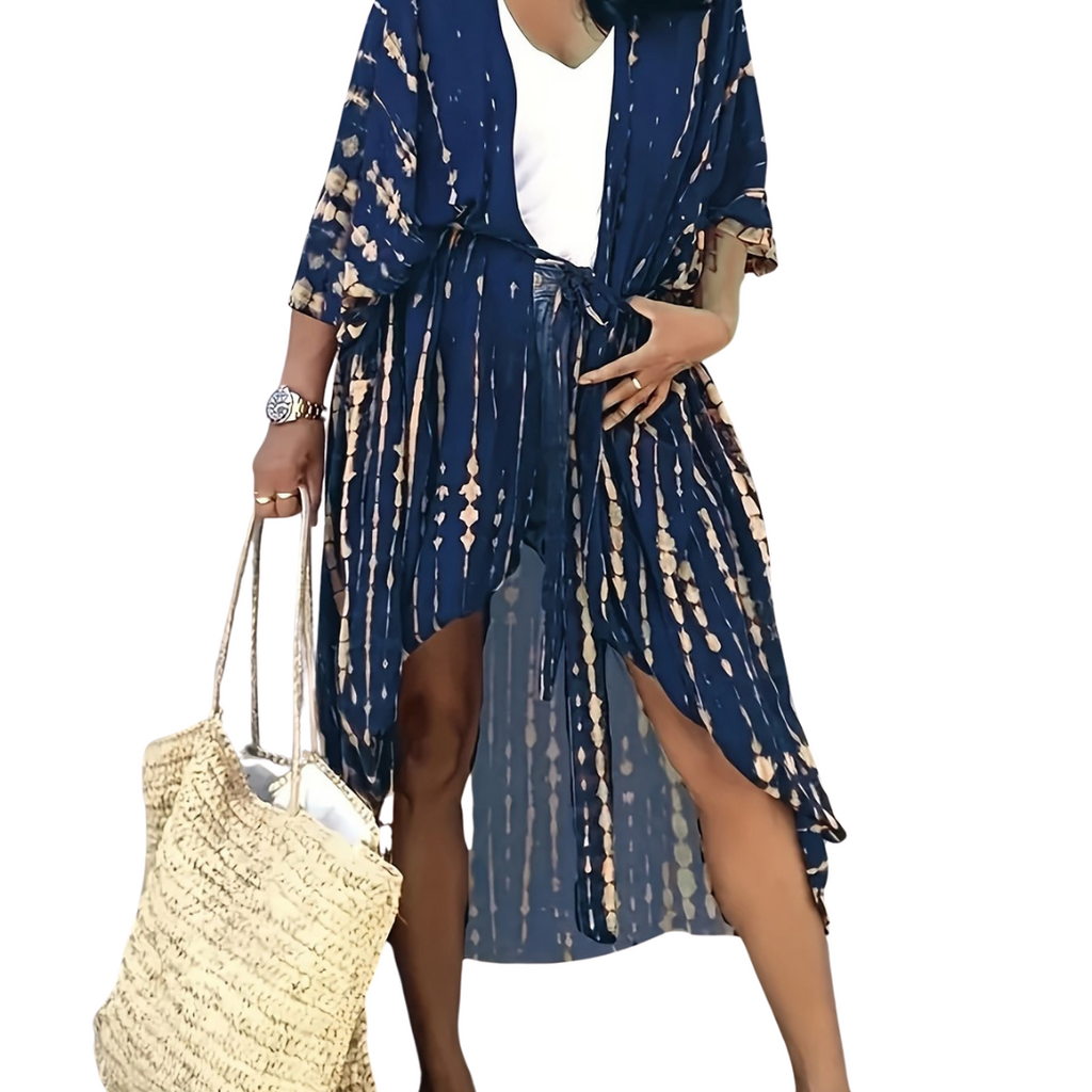 Valenzora Midi Kimono – Boho – Allover Print Loose Fit