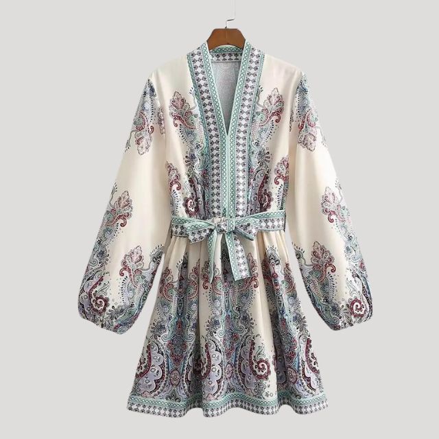 Valenzora | Midikleid mit Kaschmir-Haptik und Taillengürtel