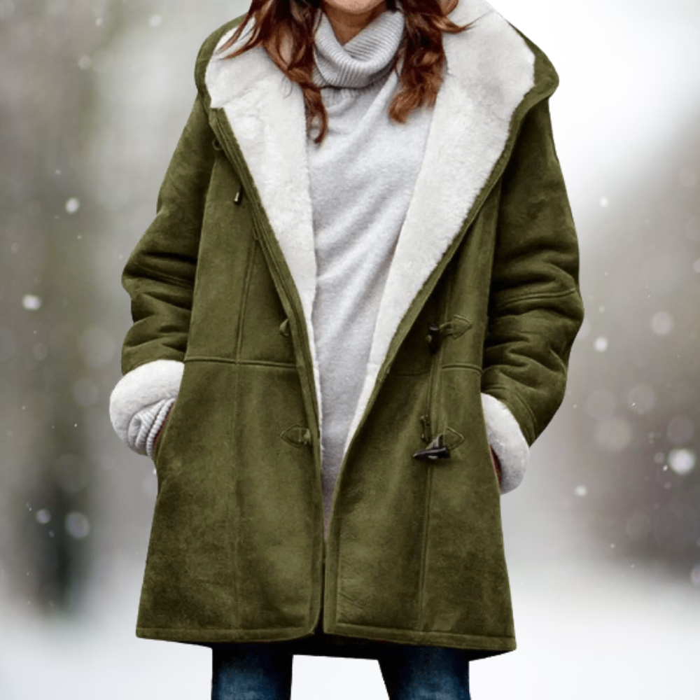 Fashionable and warm jacket with hood