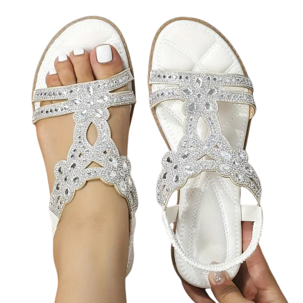 Valenzora Flat Sandals - Chic - Elastic Ankle Strap