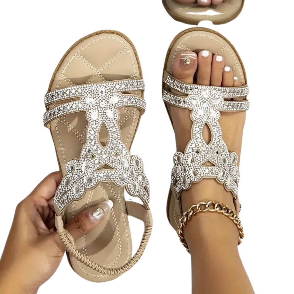 Valenzora Flat Sandals - Chic - Elastic Ankle Strap