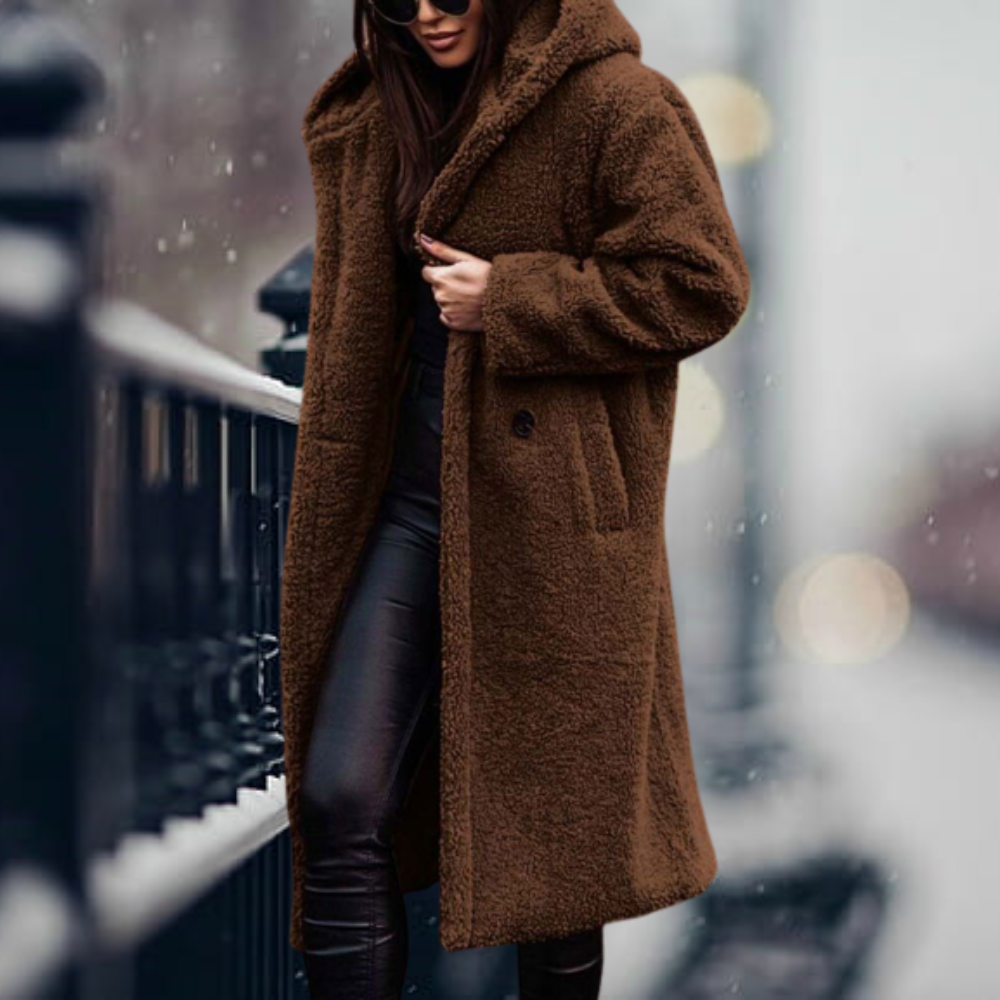 Valenzora - The coziest elegance faux fur hooded jacket