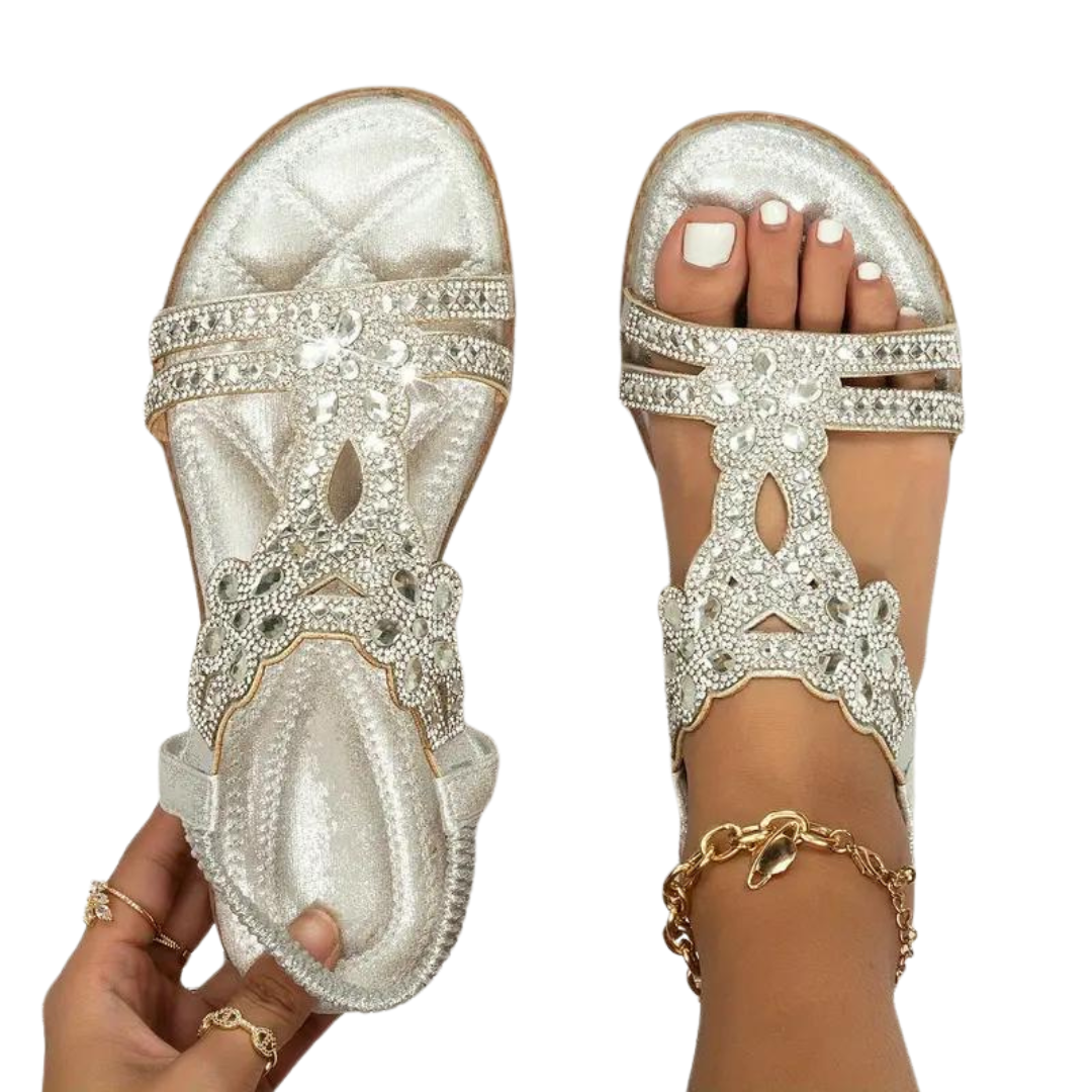 Valenzora Flat Sandals - Chic - Elastic Ankle Strap