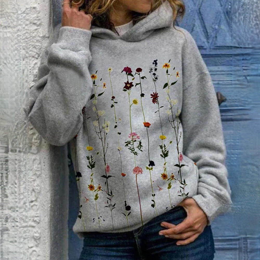 Valenzora - Kapuzenpullover mit Blumenprint