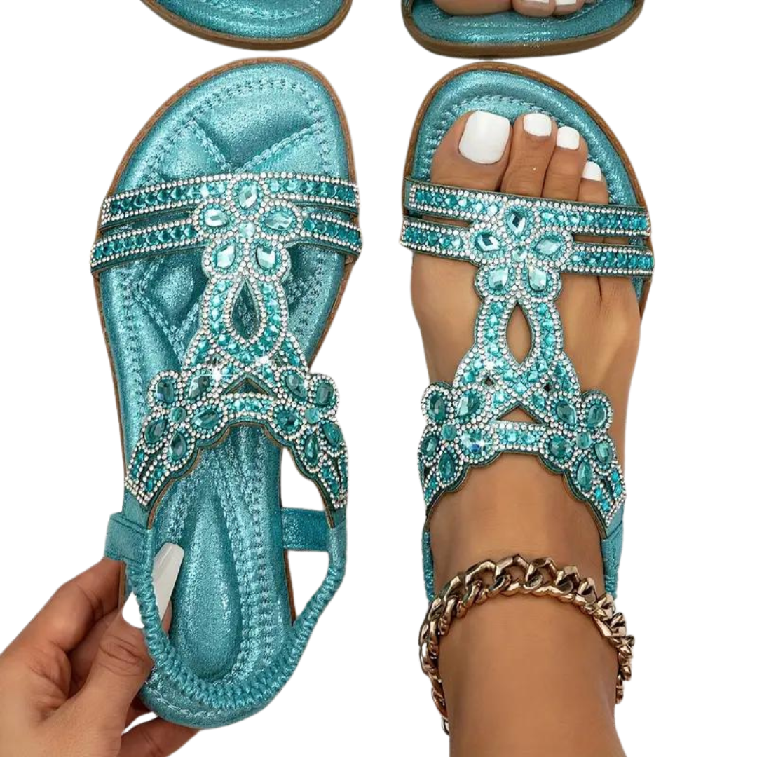 Valenzora Flat Sandals - Chic - Elastic Ankle Strap