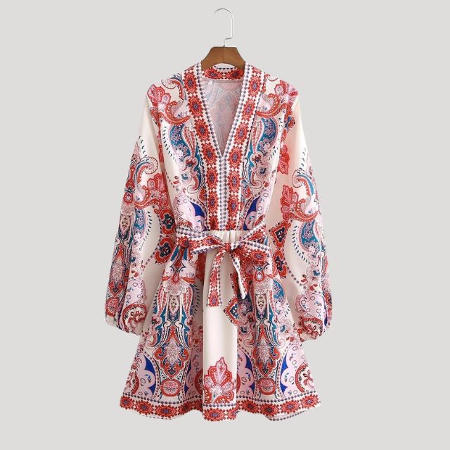 Valenzora | Midikleid mit Kaschmir-Haptik und Taillengürtel