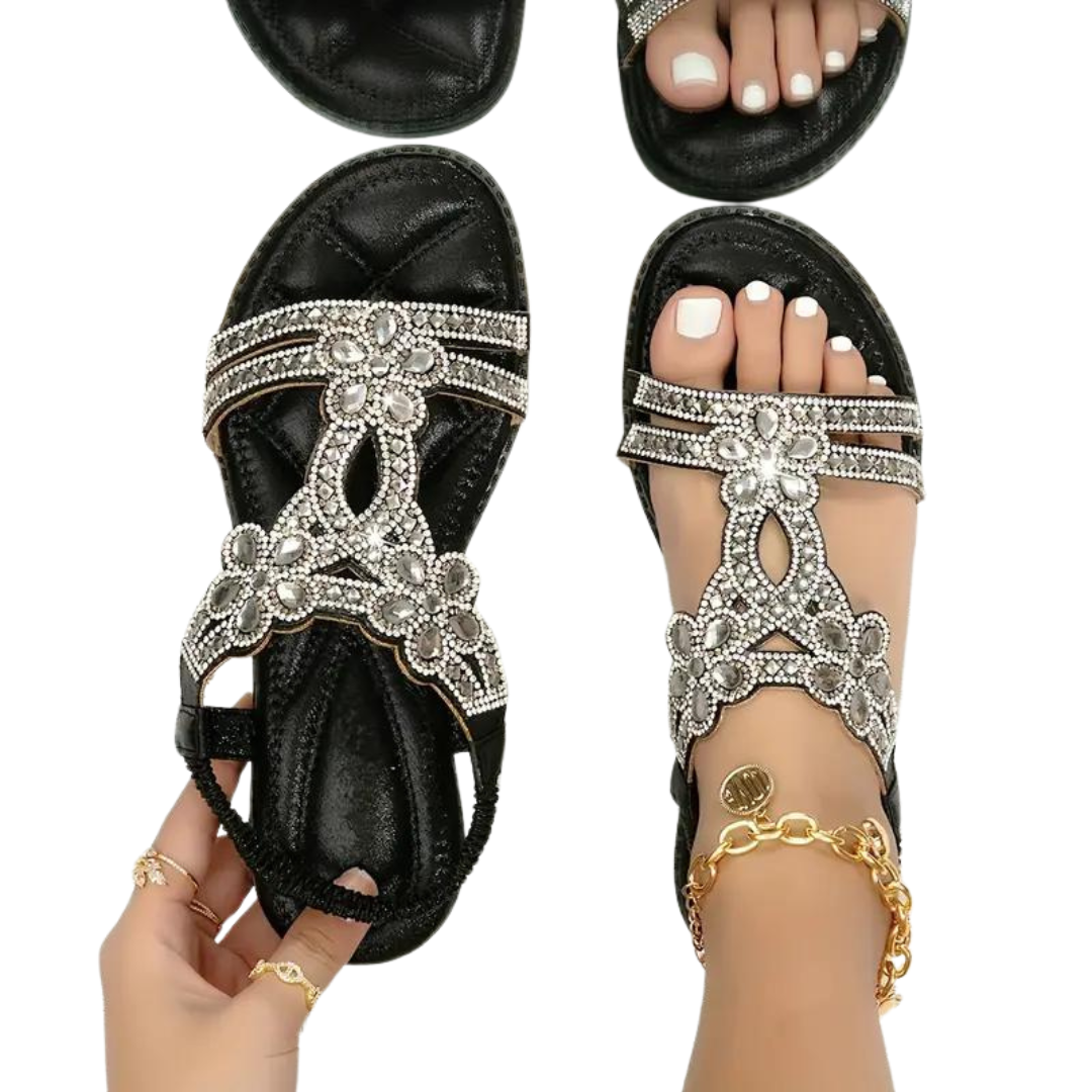 Valenzora Flat Sandals - Chic - Elastic Ankle Strap