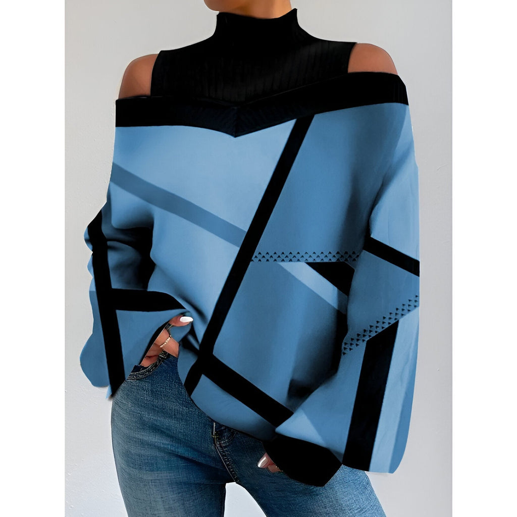 Valenzora | Sexy plaid T-shirt with off-the-shoulder sleeves