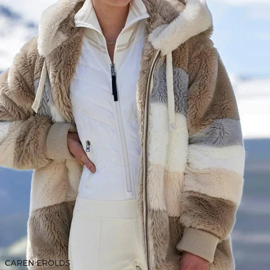 2026 Gemütliche Tweed-Kapuzenjacke mit Plüschwollfutter
