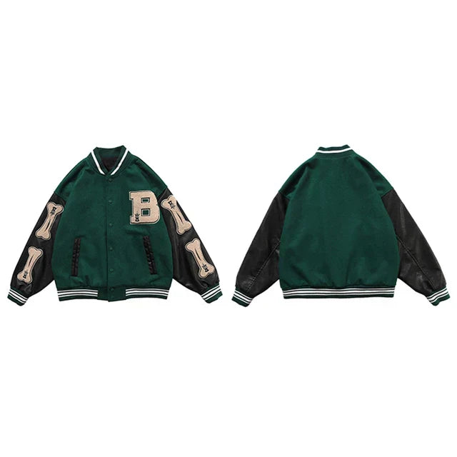 Valenzora | College-Streetwear-Bomberjacke mit gestickten Aufnähern