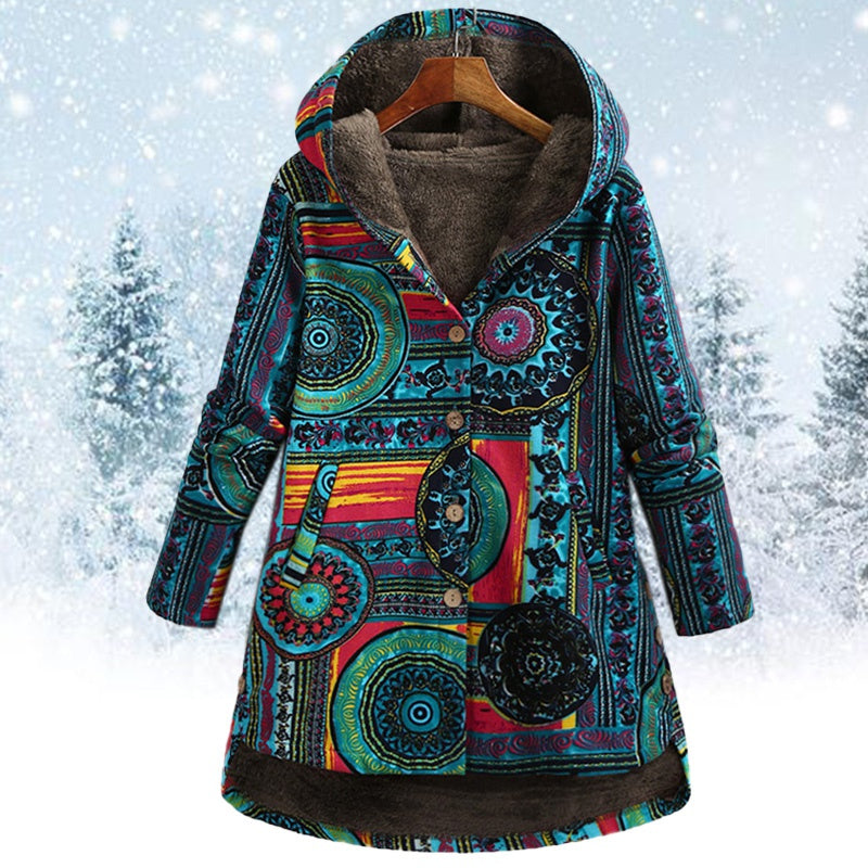 Printed hooded jacket