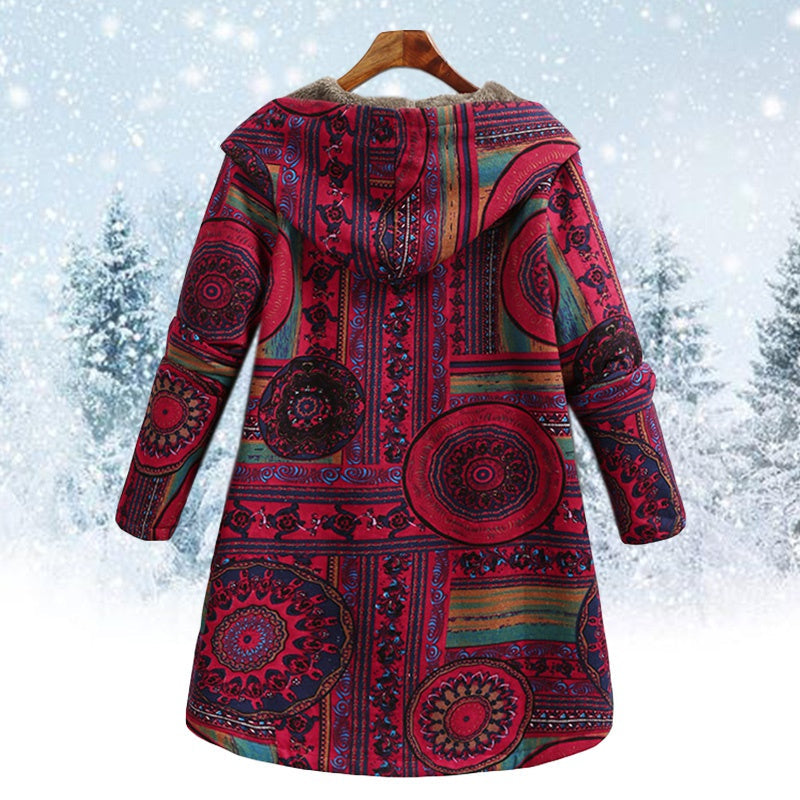 Printed hooded jacket