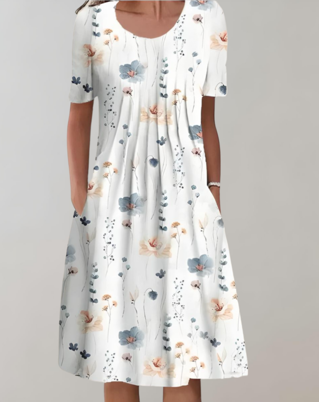 Valenzora | Summer dress V-neck floral pattern lightweight casual dress