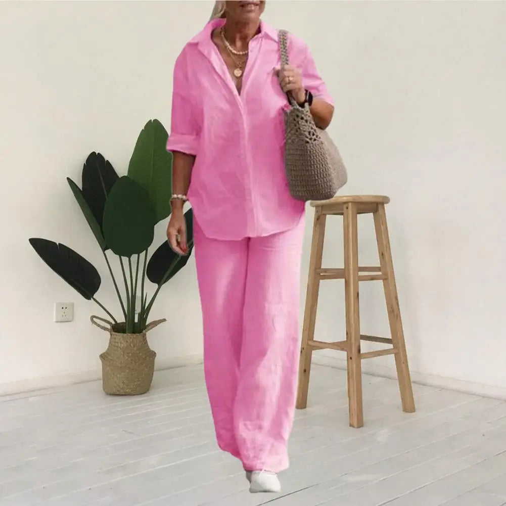 Elegant linen two-piece suit