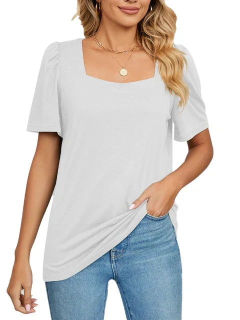 T-shirt with puff sleeves