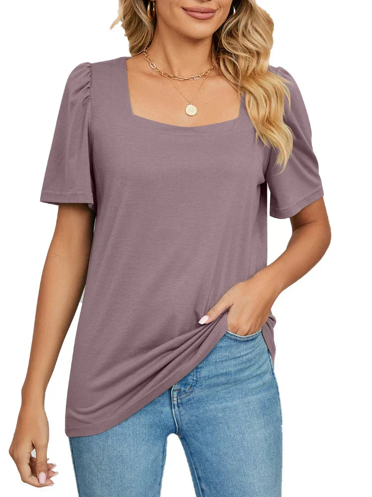 T-shirt with puff sleeves