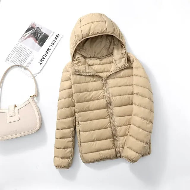 Polina | The new ultra-lightweight, packable down coats with hood