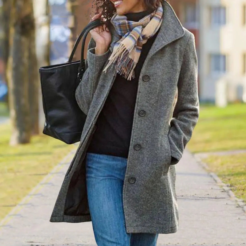 Valenzora elegant midi-length coat
