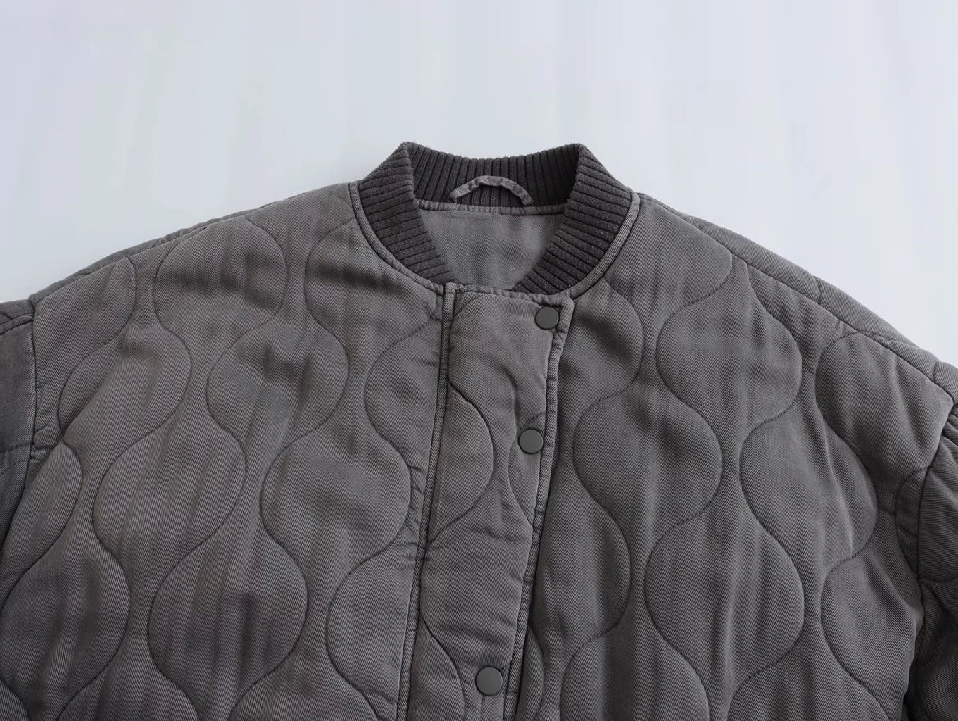 Valenzora - Women's Loose Fit Grey Bomber Jacket