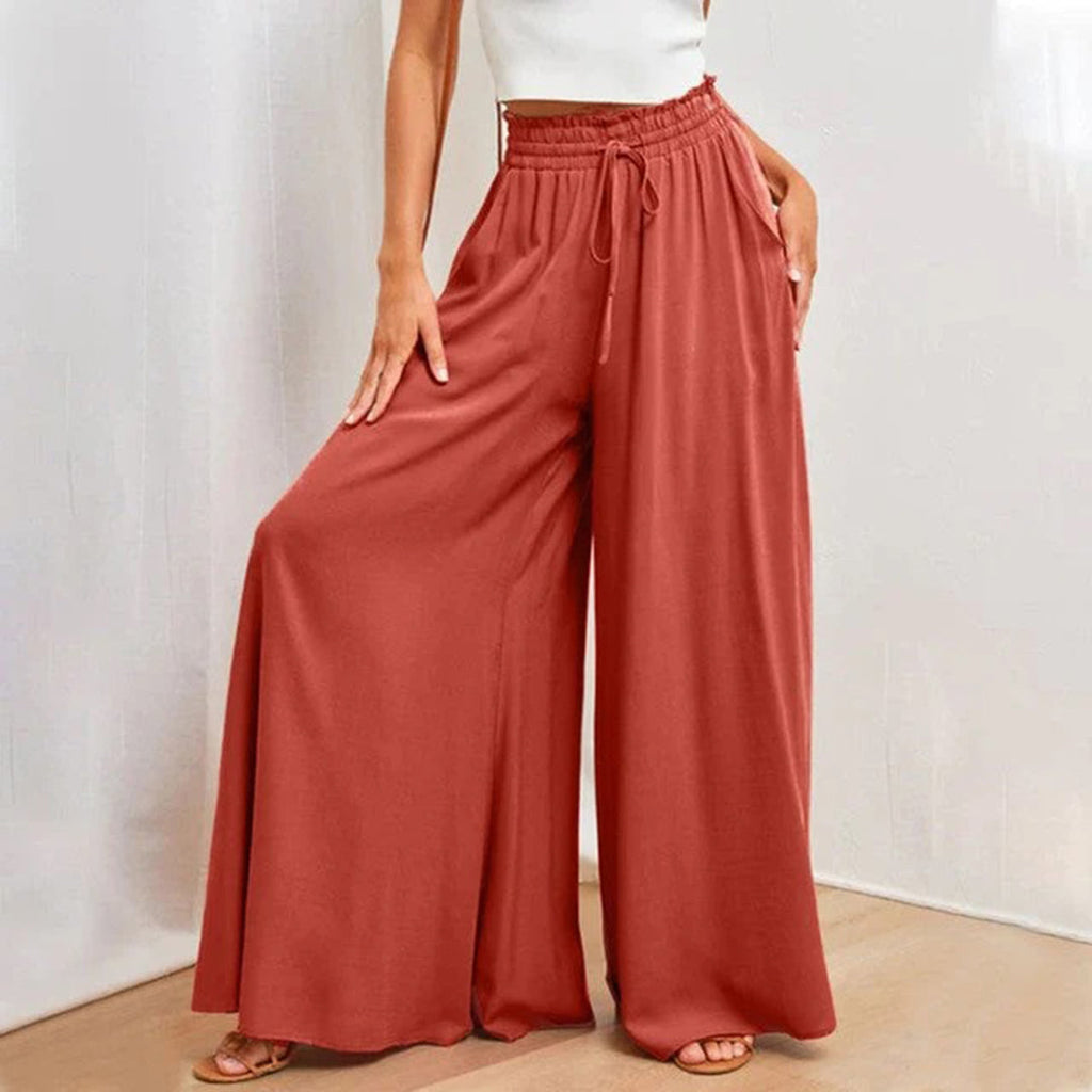 Valenzora | Flowing trouser legs, gathered waist, high-waisted trousers, summer dresses