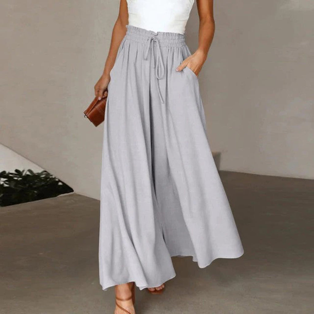 Valenzora | Flowing trouser legs, gathered waist, high-waisted trousers, summer dresses
