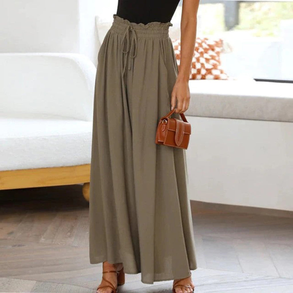 Valenzora | Flowing trouser legs, gathered waist, high-waisted trousers, summer dresses