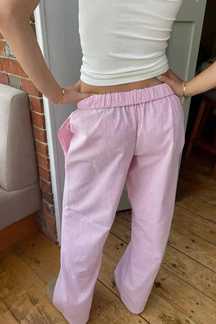 Valenzora | Low Rise Trousers with Elastic Waist and Low Waist - Women's Trousers