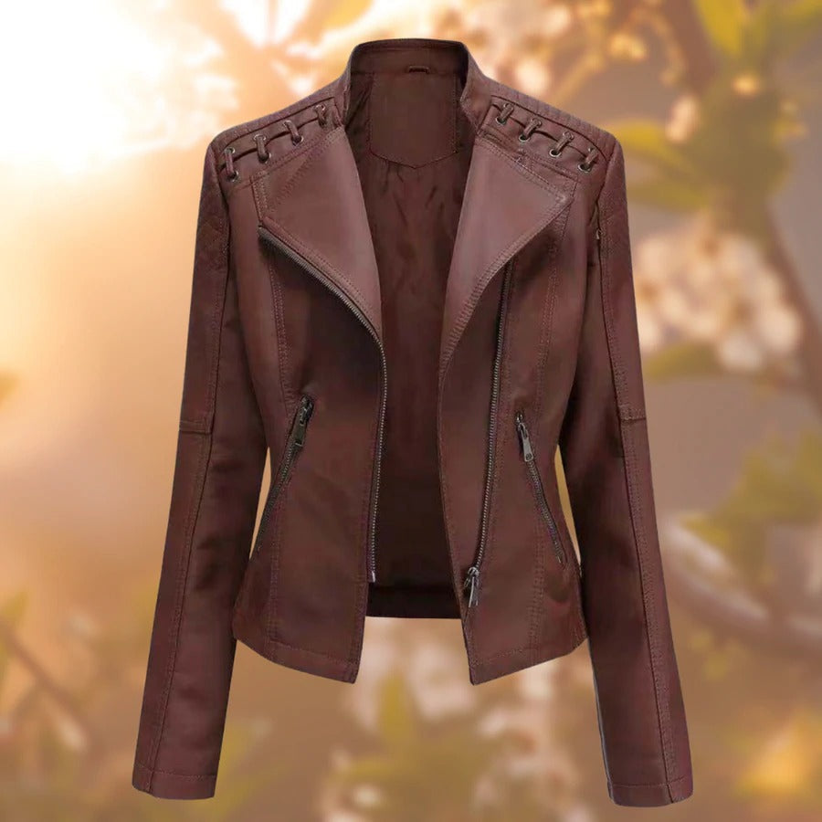 Valenzora - Leather jacket in biker style