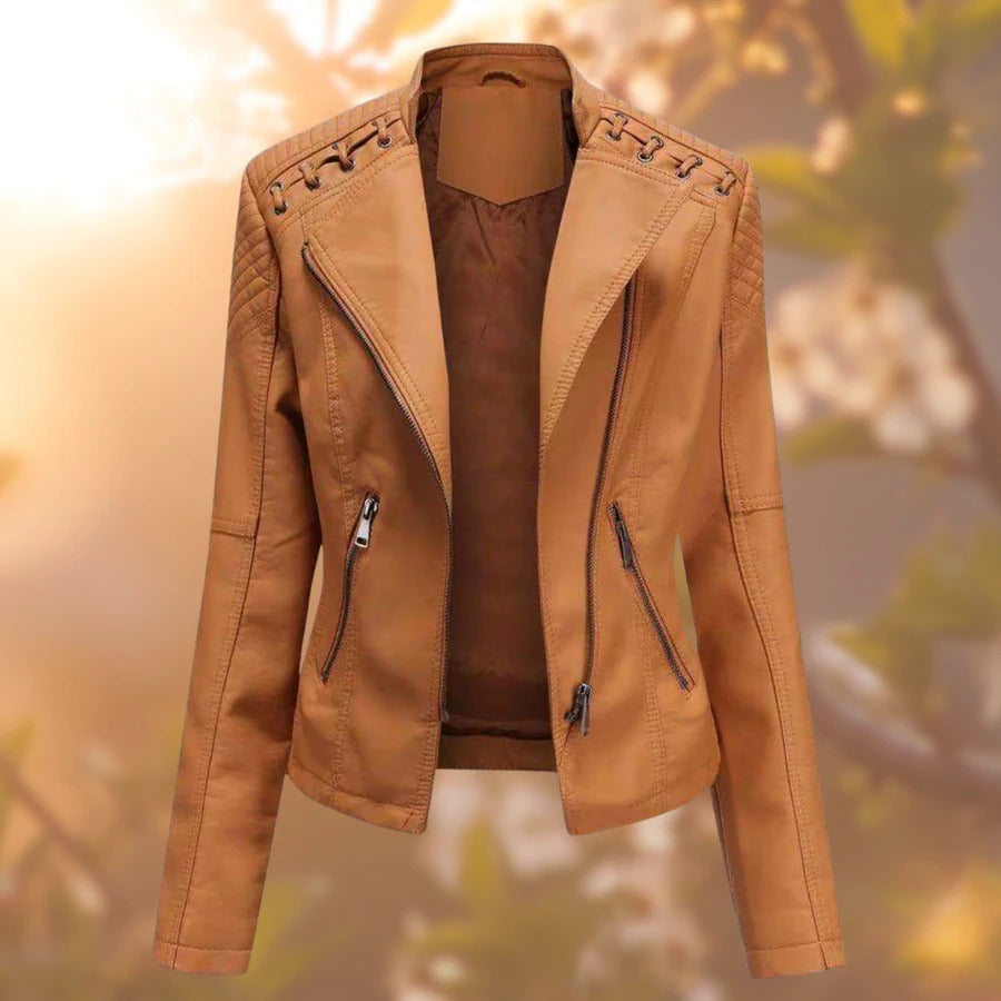 Valenzora - Leather jacket in biker style