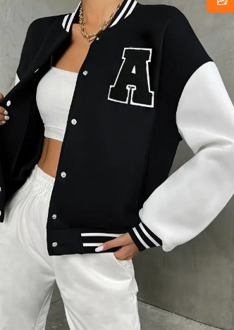 Valenzora | Damen Varsity Bomberjacke - Freizeitjacke mit Buchstabenprint