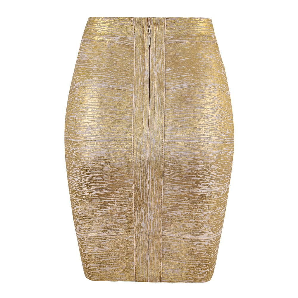 Valenzora | Glitter & Gold Pencil Skirt