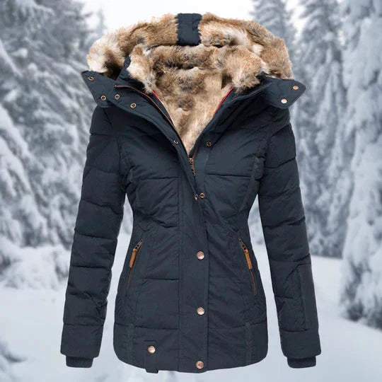 Valenzora - Hooded fur-lined puffer jacket for women