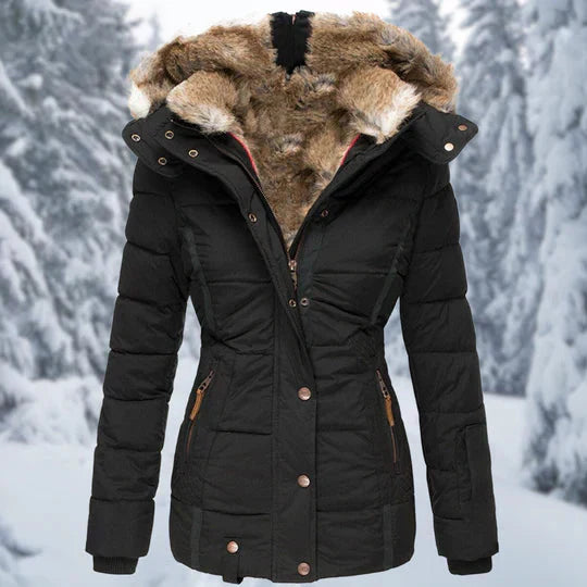 Valenzora - Hooded fur-lined puffer jacket for women