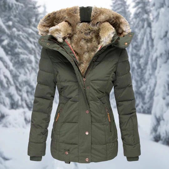 Valenzora - Hooded fur-lined puffer jacket for women