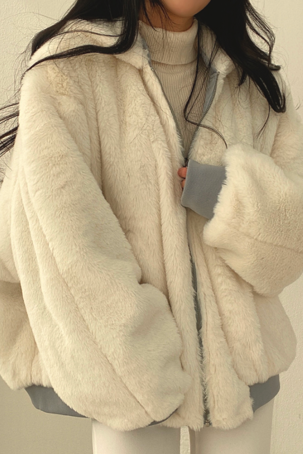Valenzora | | Kunstpelz | Kapuzenjacke | Bomberjacke | Oversized-Jacke