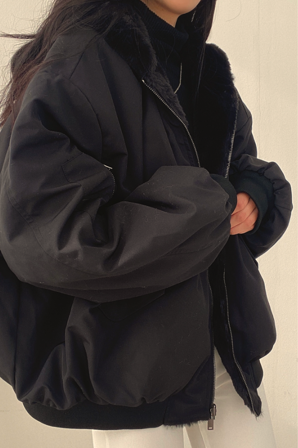 Valenzora | | Kunstpelz | Kapuzenjacke | Bomberjacke | Oversized-Jacke