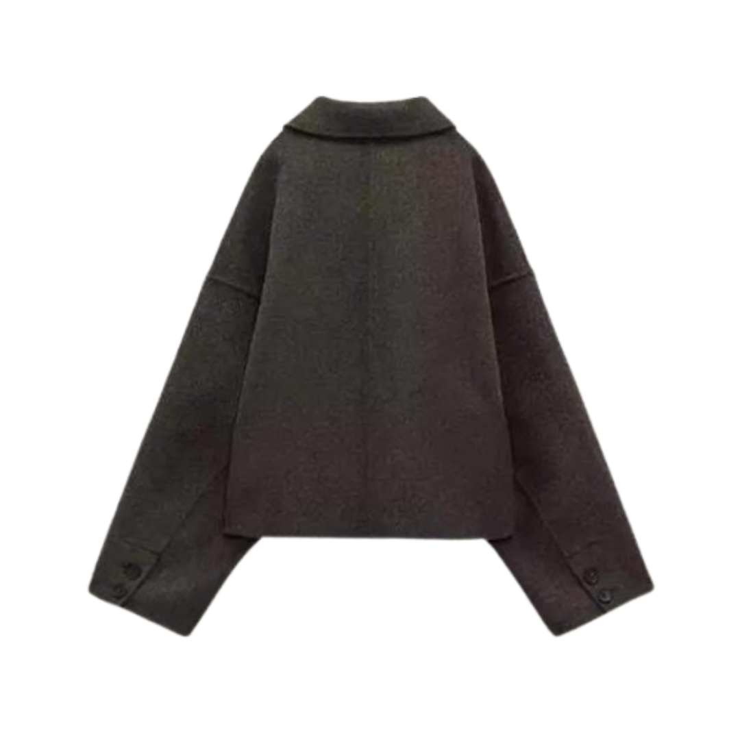Valenzora | Single-breasted, relaxed fit, short wool coat, wool trench coat for women