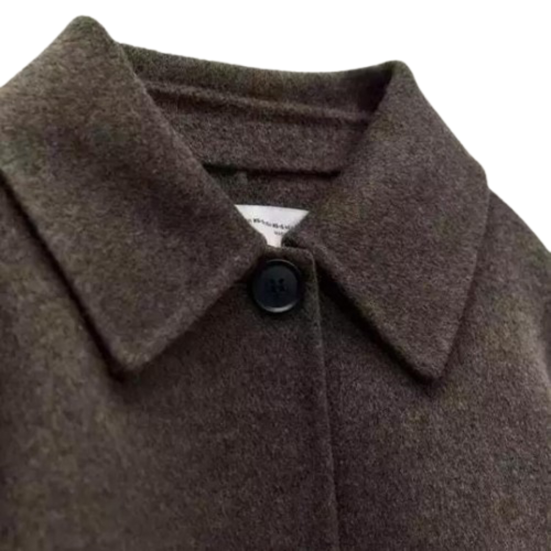Valenzora | Single-breasted, relaxed fit, short wool coat, wool trench coat for women