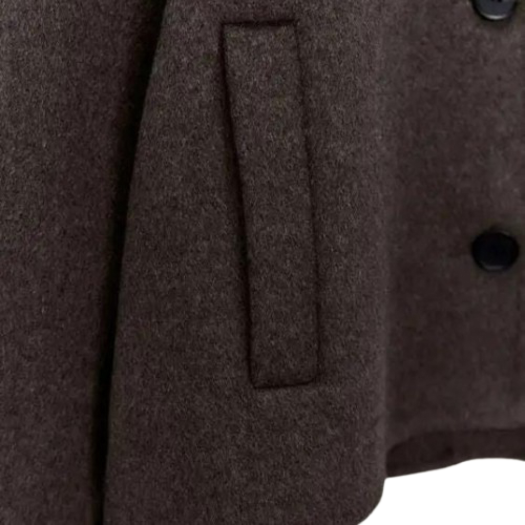 Valenzora | Single-breasted, relaxed fit, short wool coat, wool trench coat for women