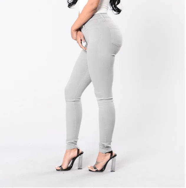 Valenzora - High-waisted skinny office jeans for women