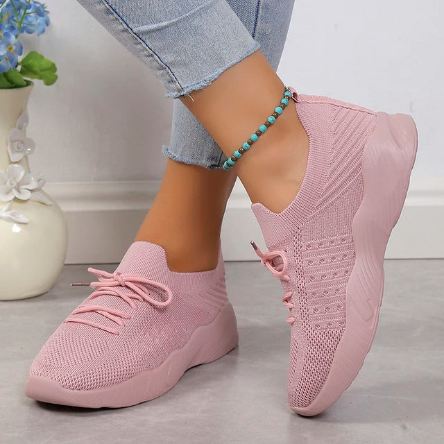 Damen Schnür-Sneaker aus atmungsaktivem Mesh