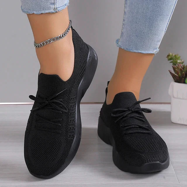 Damen Schnür-Sneaker aus atmungsaktivem Mesh