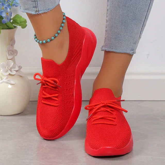 Damen Schnür-Sneaker aus atmungsaktivem Mesh
